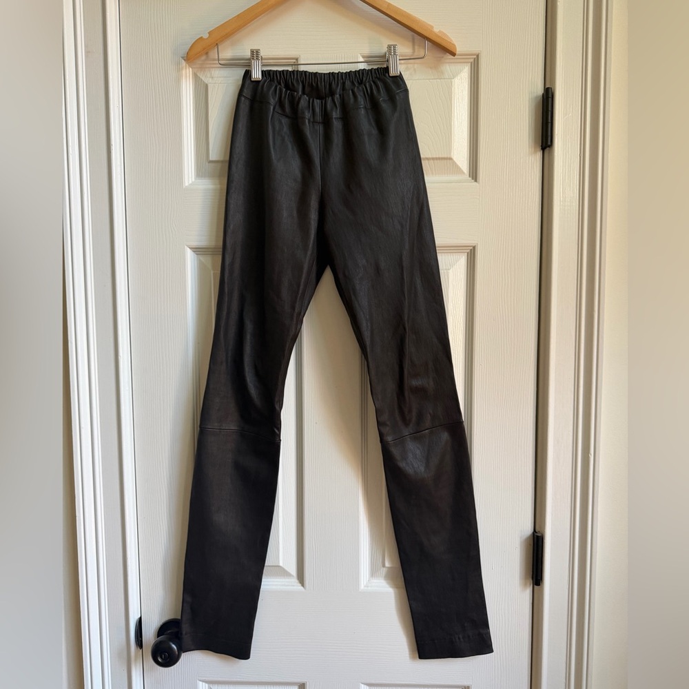 The Row Black Leather Pants